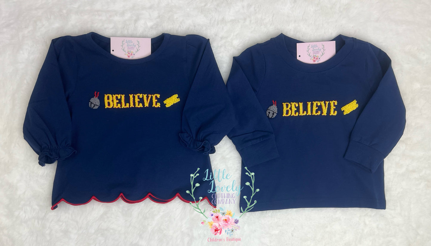 Believe French Knot Boys Tees