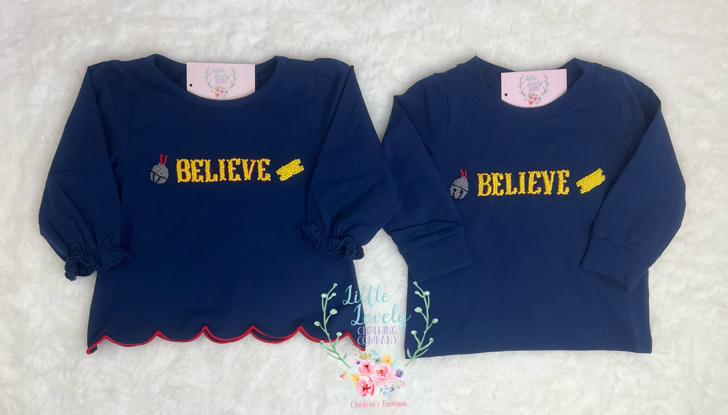Believe French Knot Girls Tees
