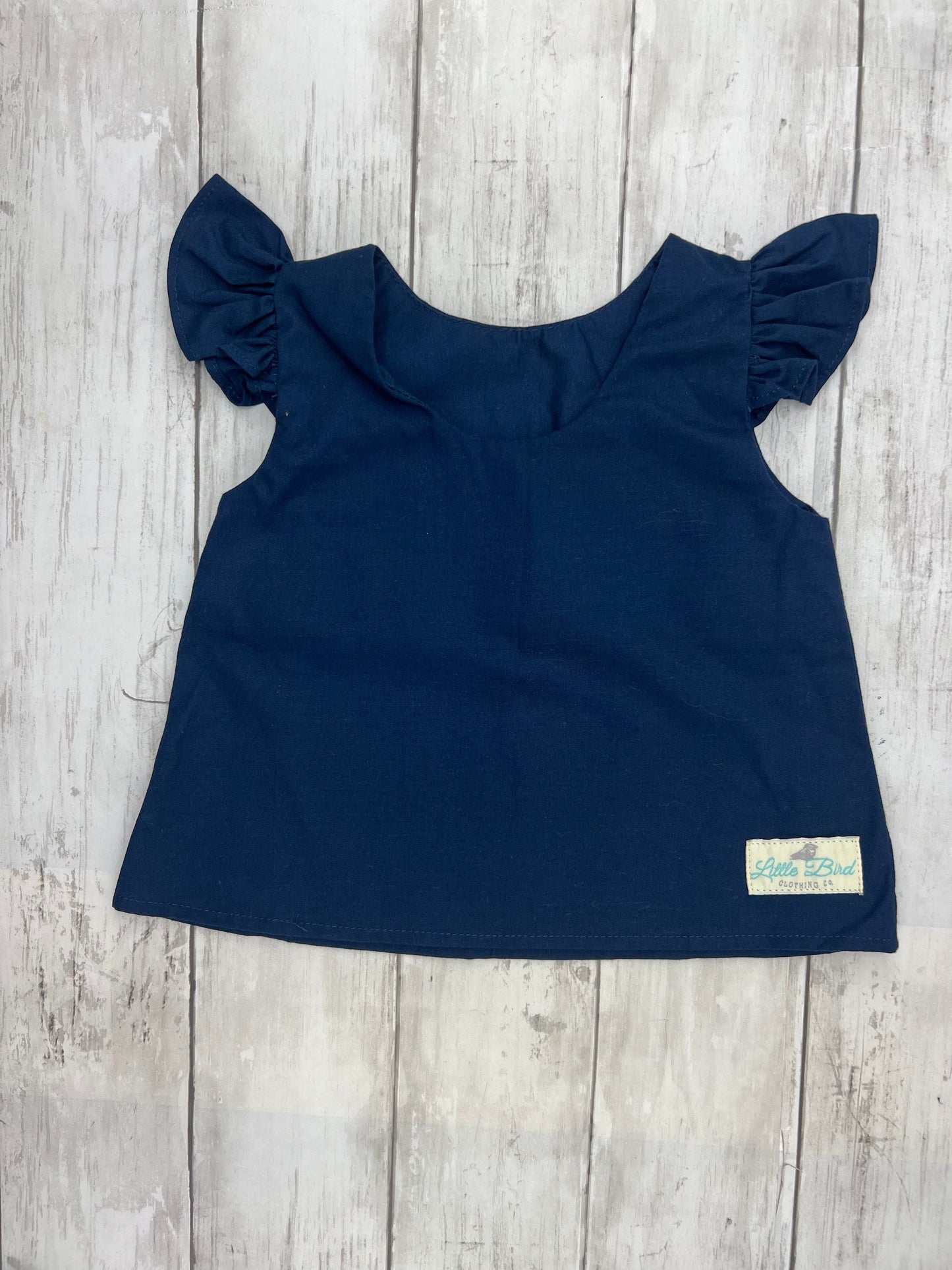 Navy Flutter Top