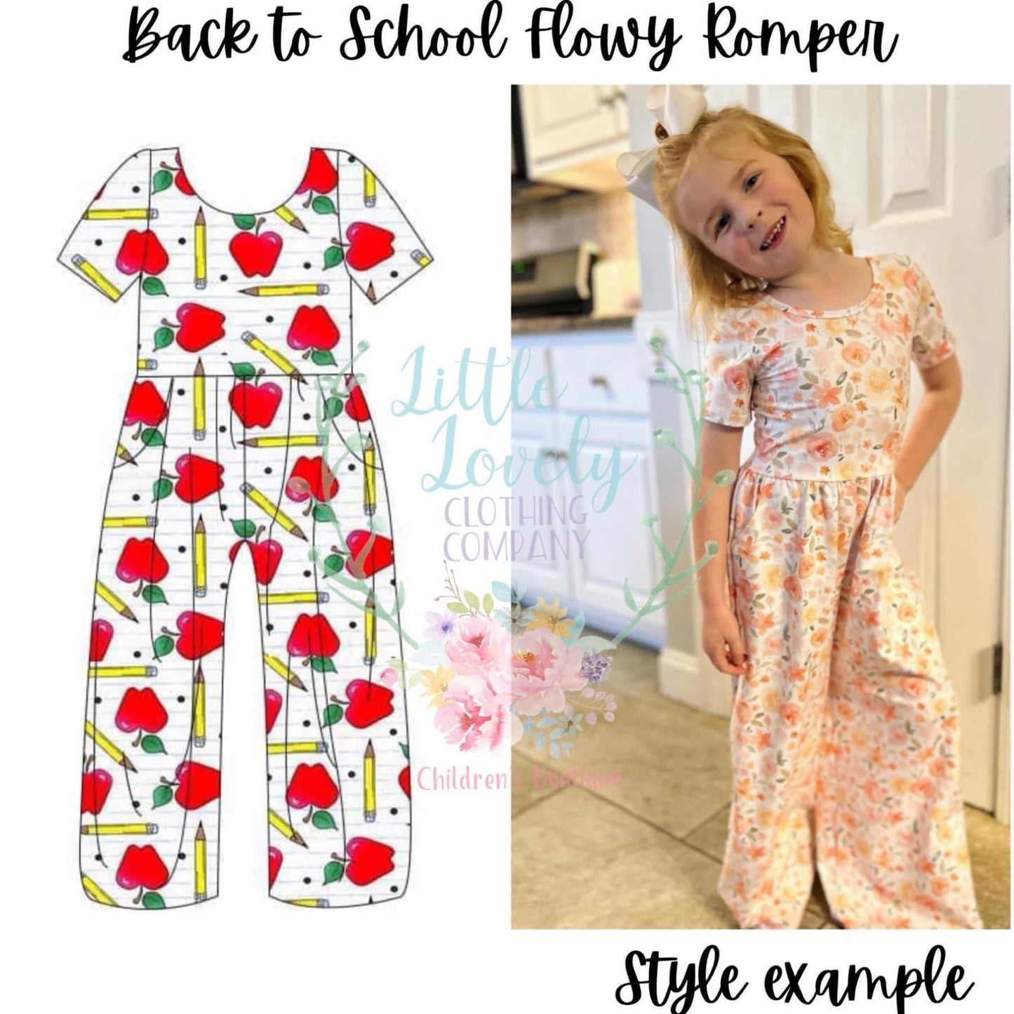 Back To School Flowy Romper, ETA Late June to LLCCO Then to Customers