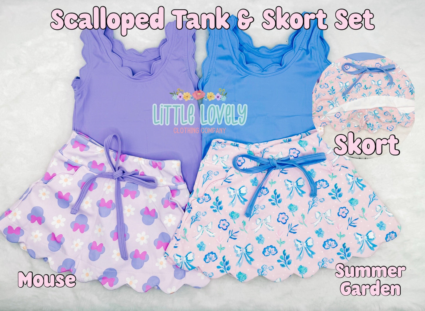 SCALLOPED ATHLETIC TANK SETS