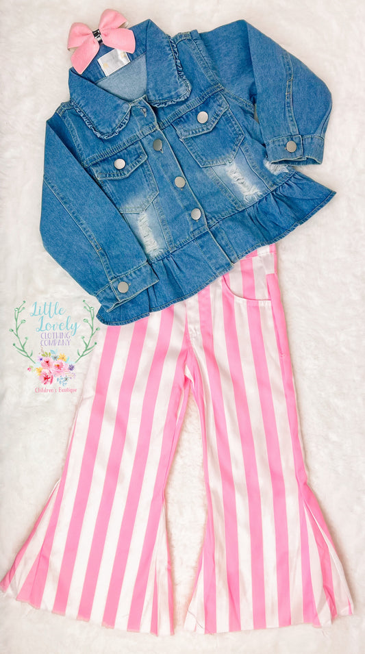 Pink Stripe Girls Bells