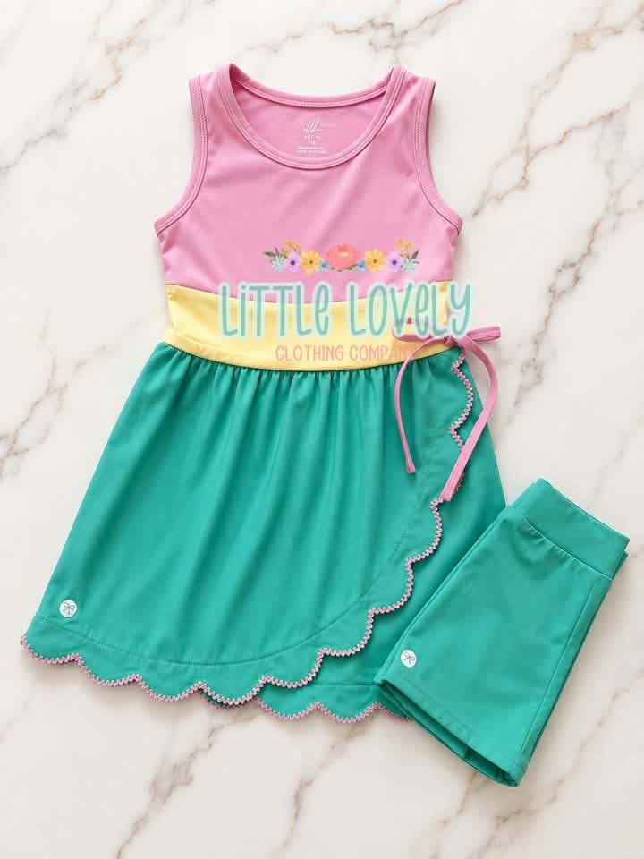 Color Block Scallop Dresses