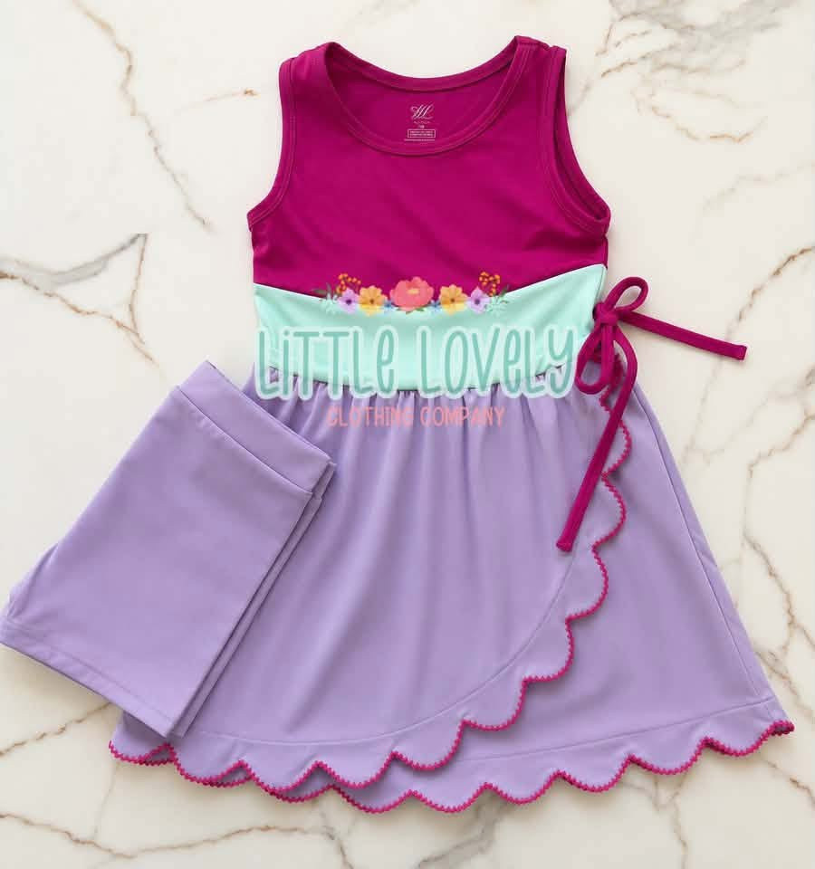 Color Block Scallop Dresses