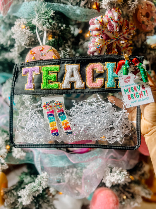 Teacher Bag & Earring Gift Set