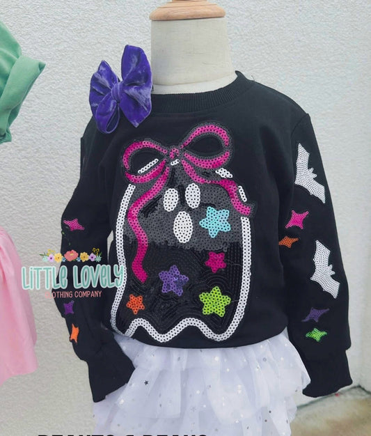 SEQUIN GHOST SWEATSHIRT, ETA Ships Late Sept