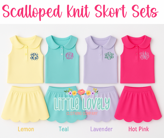 SCALLOP SKORT SETS