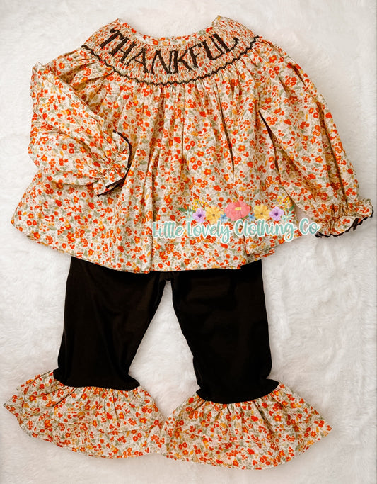 Thankful Smocked Girls Set