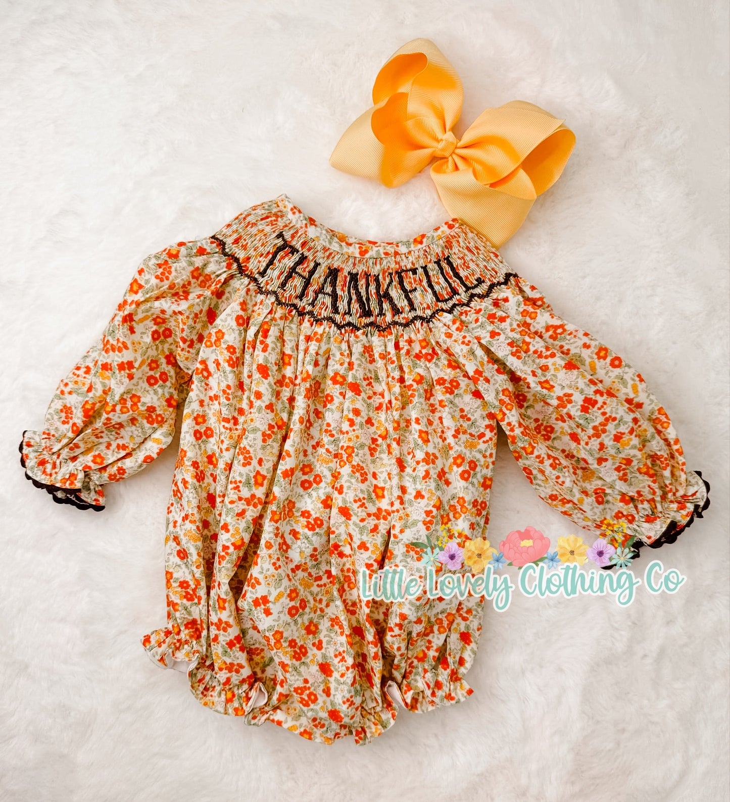 Thankful Smocked Girls Bubble