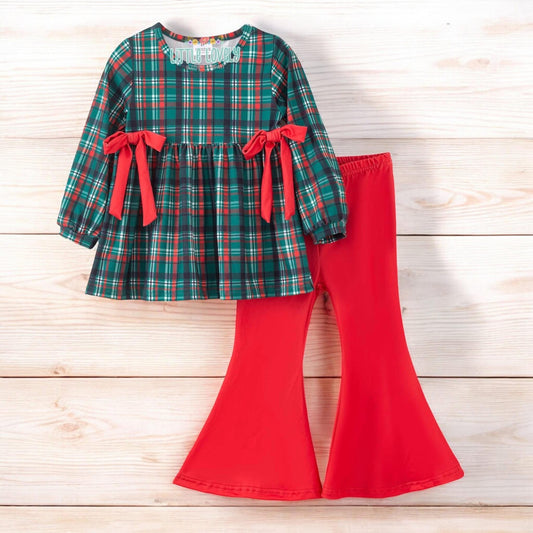 HOLIDAY PLAID GIRLS PANT SET, ETA: Ships Oct