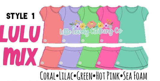 LULU (STYLE 1) Skort & Flutter Tee Sets Presale ETA Aug to LLCCO