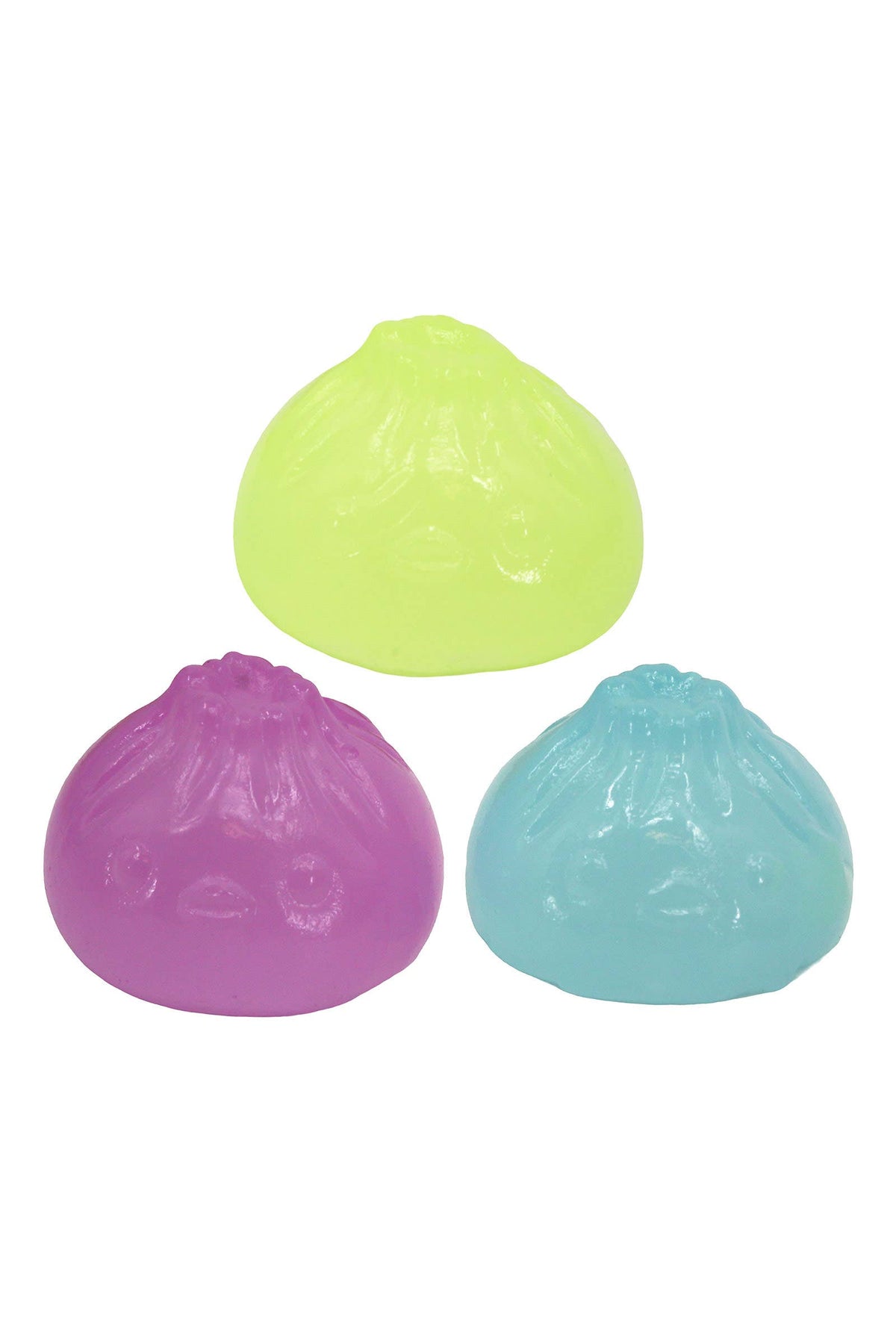 3-Count Colorful Clear Sticky Jiggly Mochi Dumpling Squishy — Presale, Ships in ~2 Weeks
