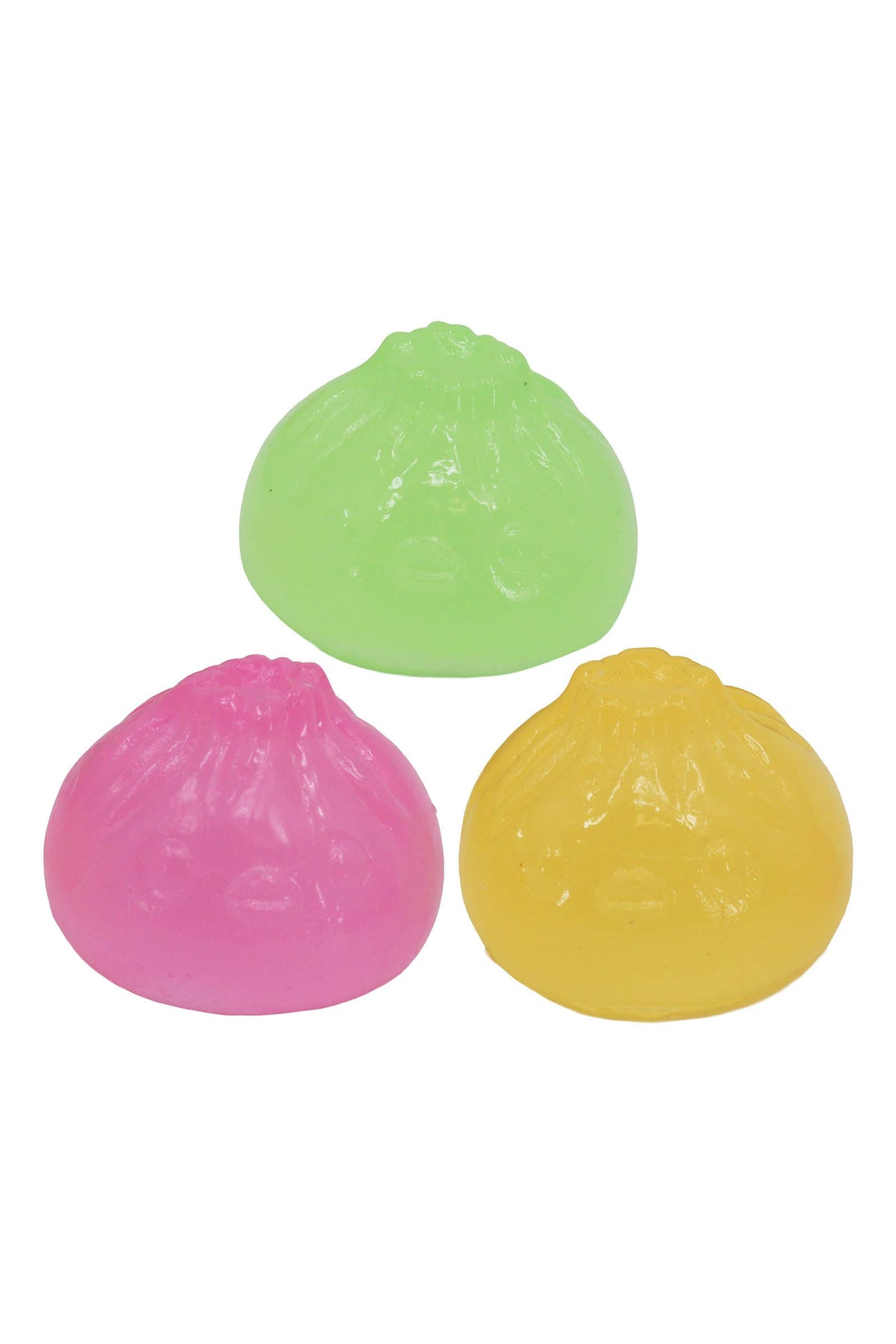 3-Count Colorful Clear Sticky Jiggly Mochi Dumpling Squishy — Presale, Ships in ~2 Weeks