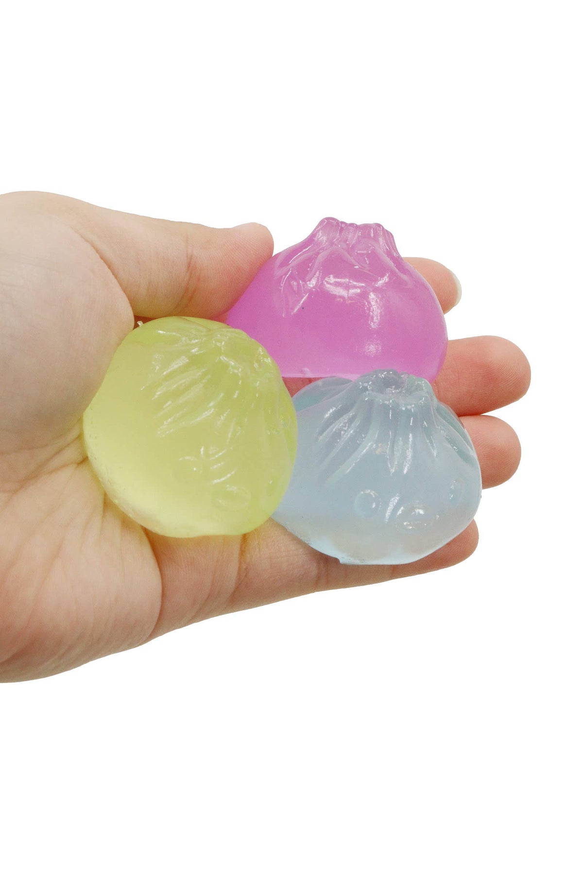 3-Count Colorful Clear Sticky Jiggly Mochi Dumpling Squishy — Presale, Ships in ~2 Weeks