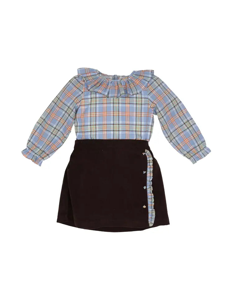 Paisley Fall Plaid Skirt Set