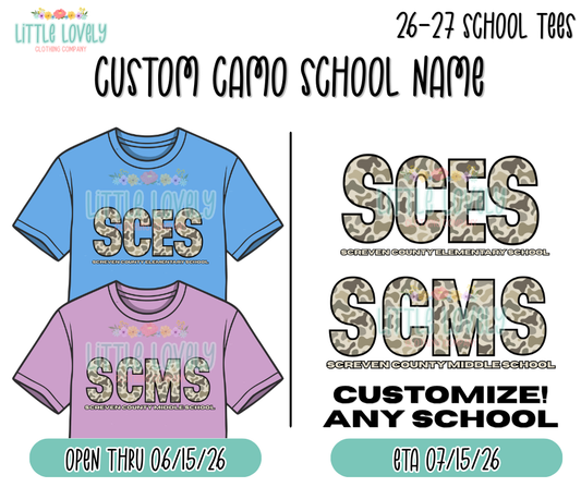 Custom School Camo Tees (Youth & Adult-Gildan)