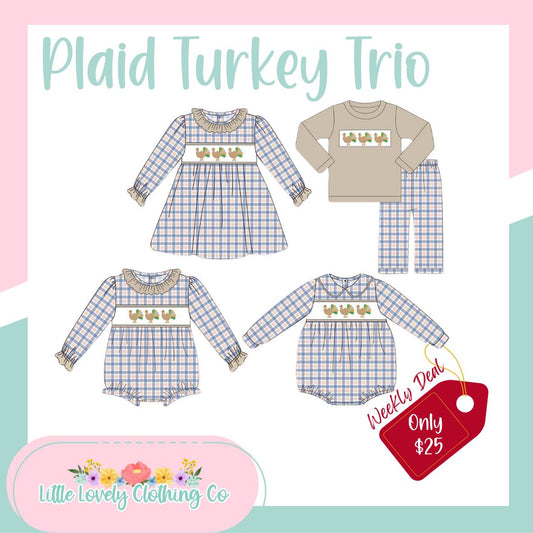 Plaid Turkey Trio Presale ETA Sept to LLCCO