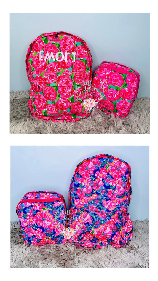 Floral Bookbag & Lunch Boxes