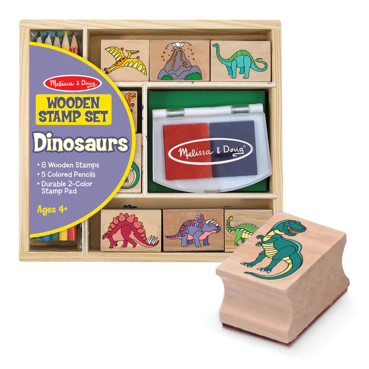 Melissa and Doug Wooden Stamp Set - Dinosaurs