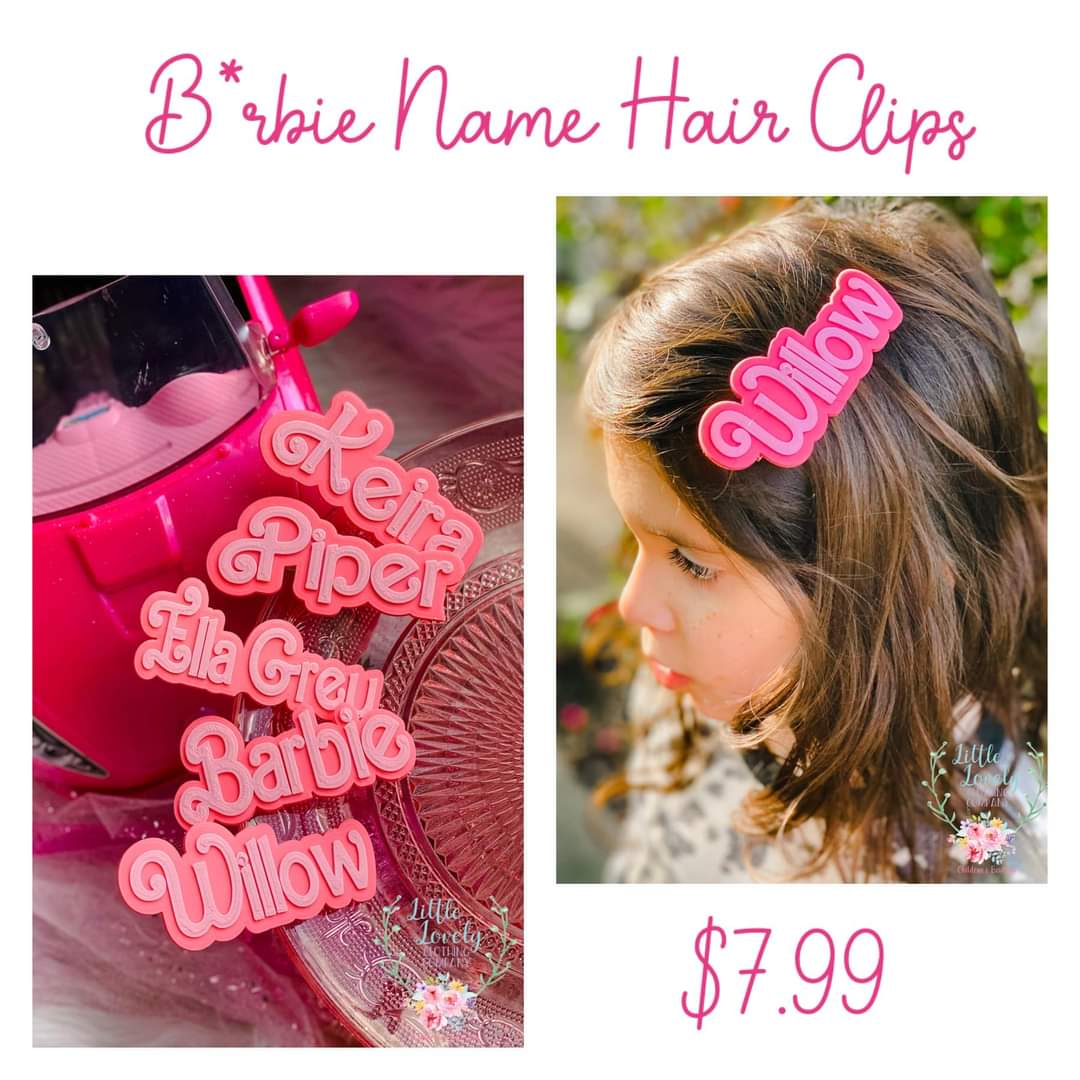 Retro B*arbie Hair Custom Name Clips ETA to LLCCO - May