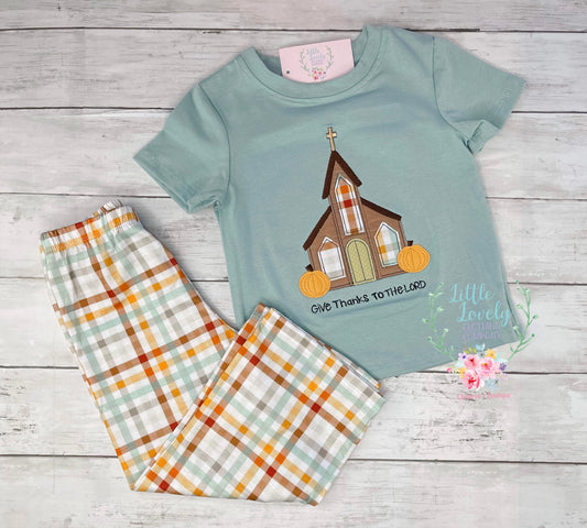 Give Thanks Boy Pant Set