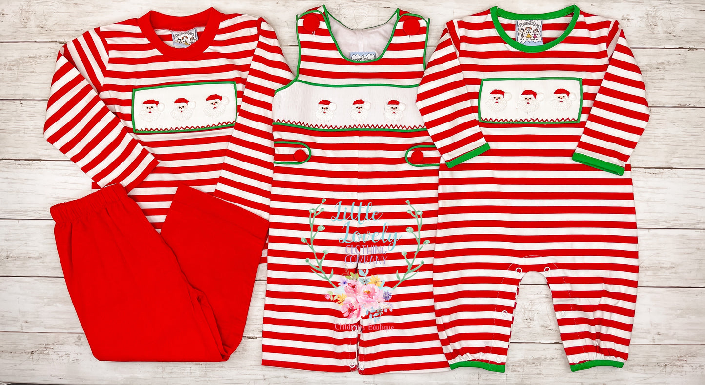 Stripe Santa Smock Pant Set