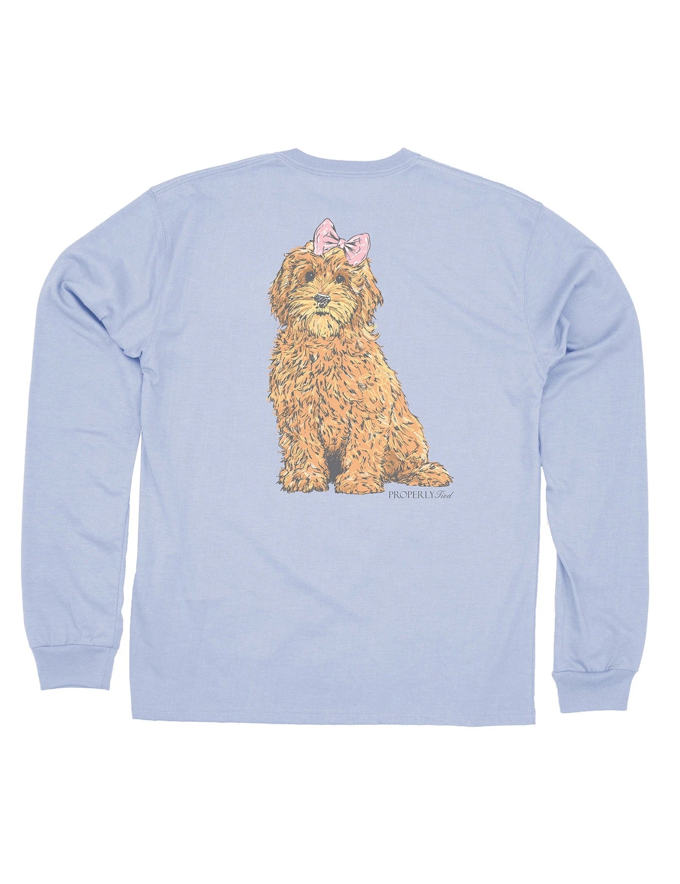 Properly Tied Goldendoodle Periwinkle Long Sleeve Tee