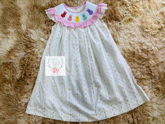 Bunny Peep Smocked Dress