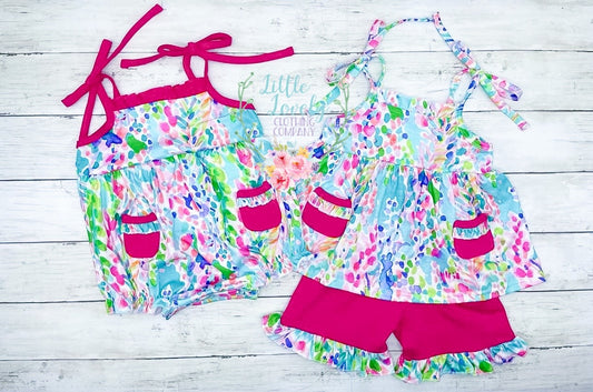 Coral Splash Short Set