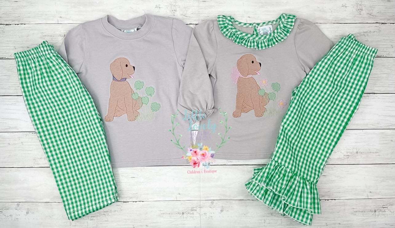 Patty's Day Dog Girls Pants Set