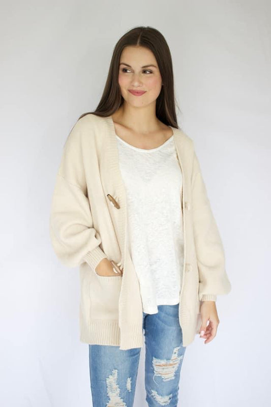 Jessica Latte Puff Sleeve Sweater